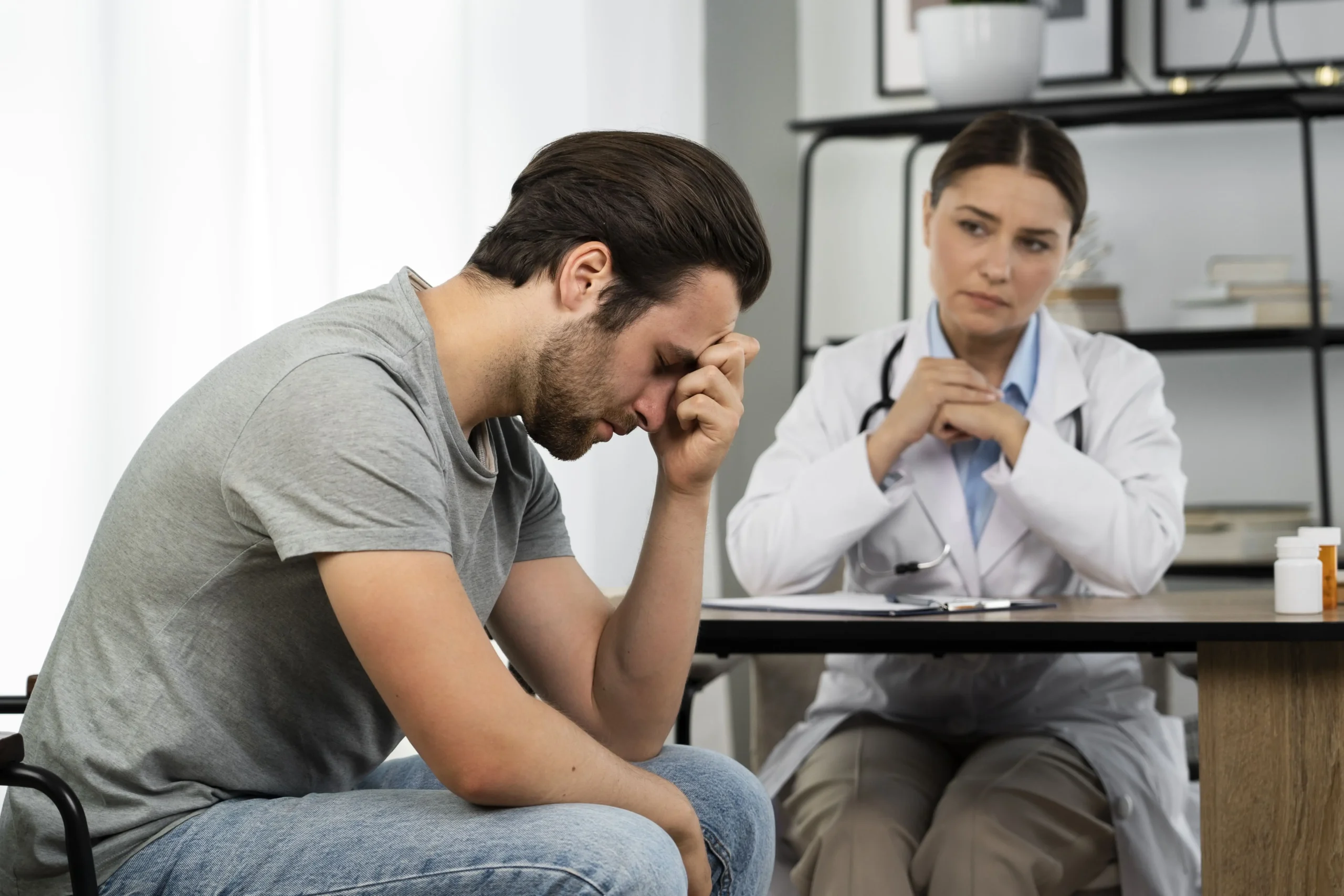 Patient receiving professional depression care in McKinney Texas